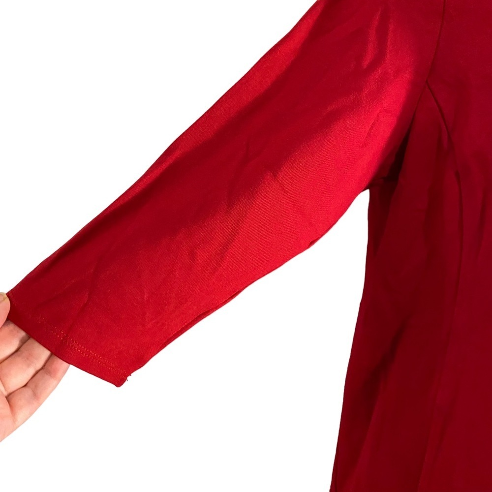 J Jill Ponte Dress Seamed Red Sz Medium - Picture 3 of 5